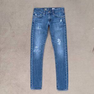 AG Adriano Goldschmied Nikki Relaxed Skinny Distressed Low Rise Jeans Sz 24R